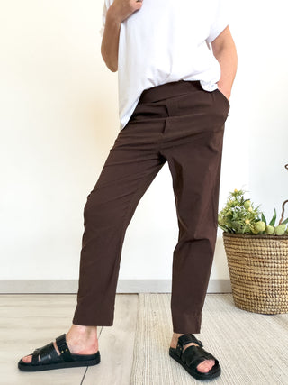 Pantalone in bengalina con tasche posteriori