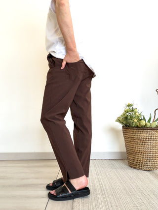 Pantalone in bengalina con tasche posteriori