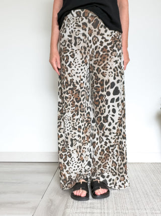 Pantalone maculato in jersey di modal