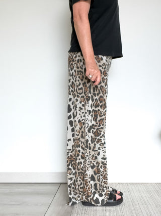 Pantalone maculato in jersey di modal