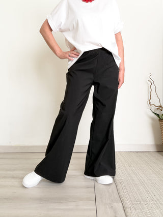 Pantalone wide leg in bengalina