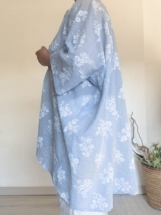 Camicia in cotone floreale con colletto alla coreana