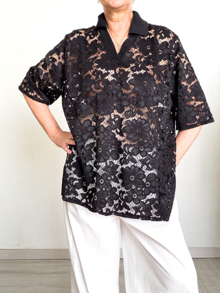 Polo in pizzo macramè