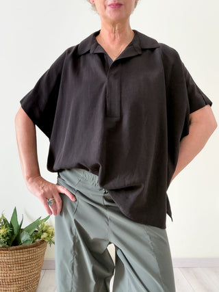 Blusa Nizza in lyocell e lino