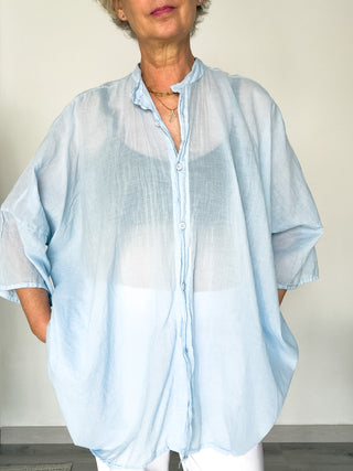 Camicia over in mussola di cotone