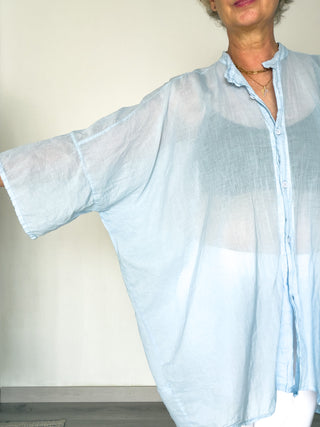 Camicia over in mussola di cotone