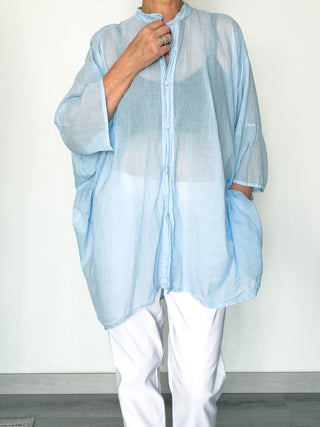 Camicia over in mussola di cotone