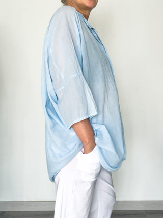 Camicia over in mussola di cotone