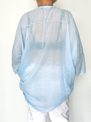 Camicia over in mussola di cotone
