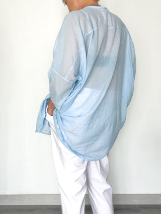 Camicia over in mussola di cotone