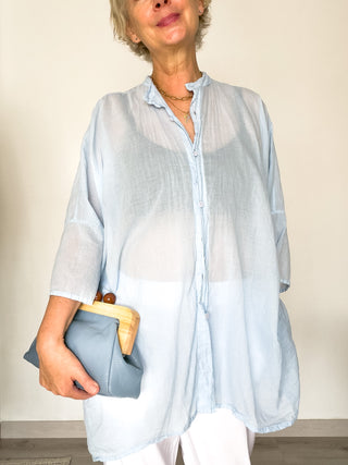 Camicia over in mussola di cotone