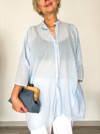 Camicia over in mussola di cotone