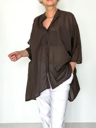 Camicia over in mussola di cotone