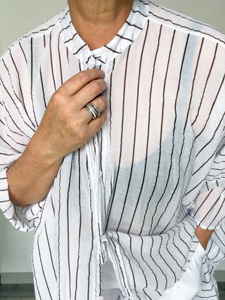Camicia over in mussola di cotone