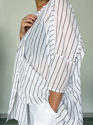 Camicia over in mussola di cotone