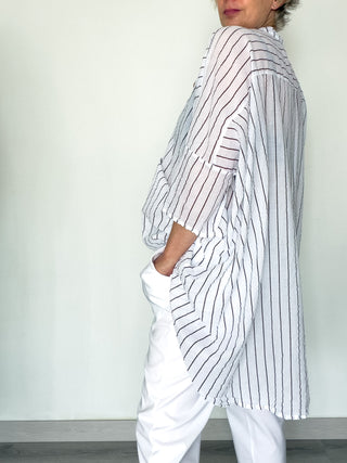 Camicia over in mussola di cotone