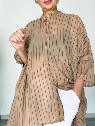 Camicia over in mussola di cotone