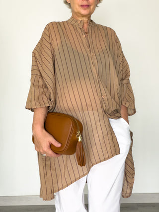 Camicia over in mussola di cotone