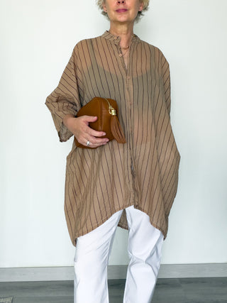 Camicia over in mussola di cotone