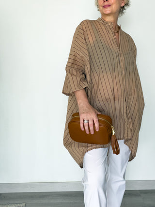 Camicia over in mussola di cotone