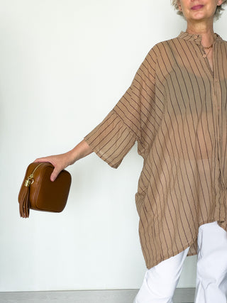 Camicia over in mussola di cotone