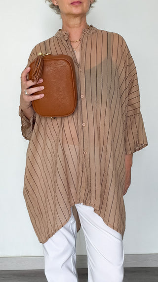 Camicia over in mussola di cotone