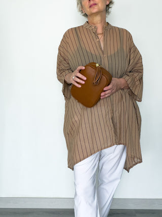 Camicia over in mussola di cotone