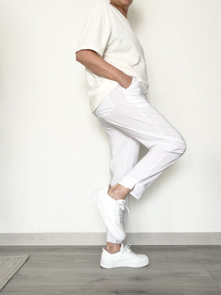 Pantalone in bengalina 7/8 bianco