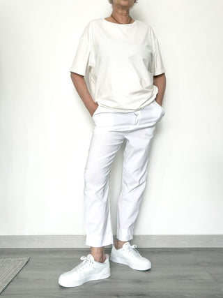 Pantalone in bengalina 7/8 bianco