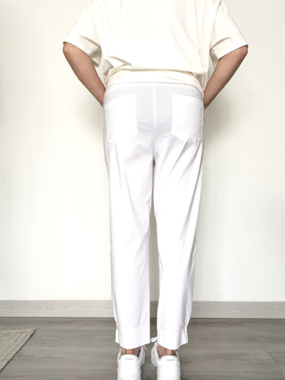 Pantalone in bengalina 7/8 bianco