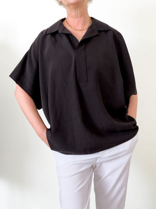 Blusa Nizza in lyocell e lino