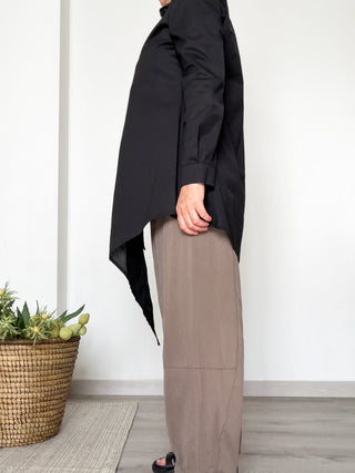 Camicia asimmetrica in popeline di cotone