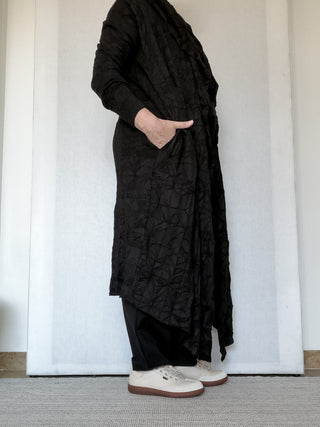 Cardigan lungo in jersey stropicciato