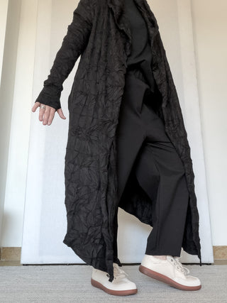Cardigan lungo in jersey stropicciato