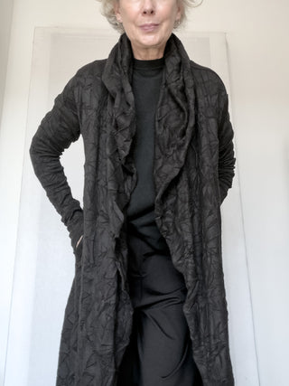 Cardigan lungo in jersey stropicciato