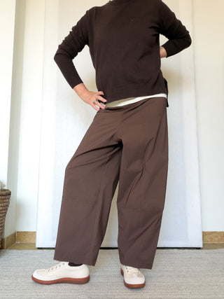 Pantalone wide leg in bengalina