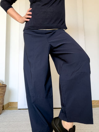 Pantalone wide leg in bengalina