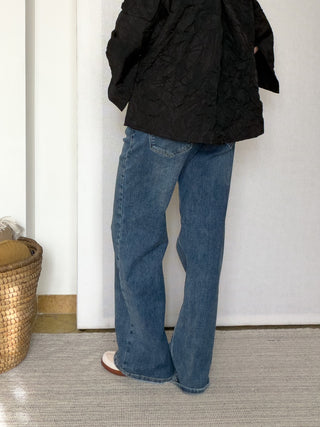 Jeans premium denim a vita alta elasticizzato – Wide Leg