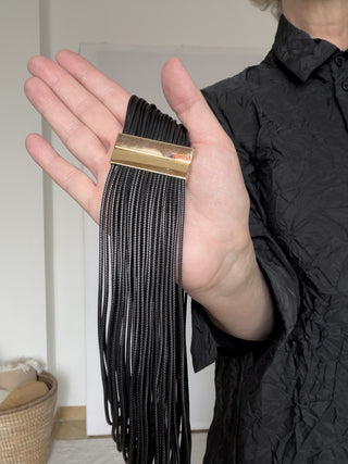 Collana multifilo nera con chiusura magnetica