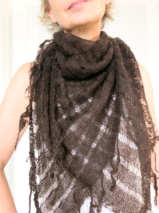 Stola quadrata in kid mohair