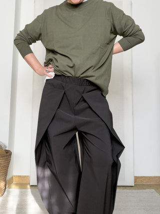 Pantalone Origami in bengalina stretch