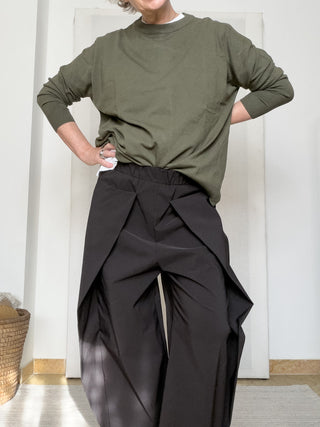 Pantalone Origami in bengalina stretch