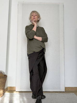 Pantalone Origami in bengalina stretch