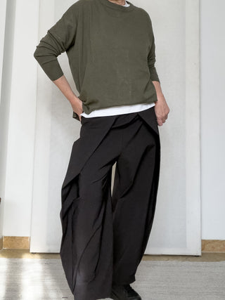 Pantalone Origami in bengalina stretch