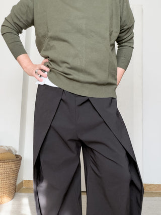 Pantalone Origami in bengalina stretch