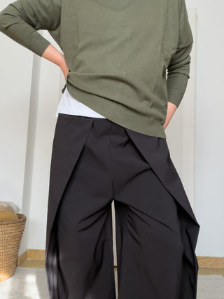 Pantalone Origami in bengalina stretch