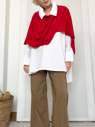 Poncho in lana, viscosa e cashmere