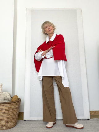 Poncho in lana, viscosa e cashmere