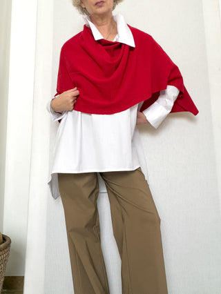 Poncho in lana, viscosa e cashmere