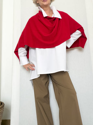 Poncho in lana, viscosa e cashmere